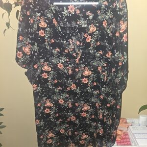 Torrid Black Floral Blouse